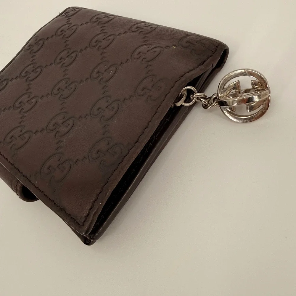 Gucci Wallet Mens Brown Guccissima Leather GG Monogram Bifold Luxury Charm